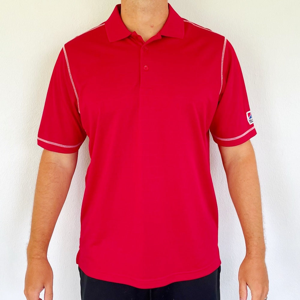 Antigua men’s red athletic polo golf shirt size large
